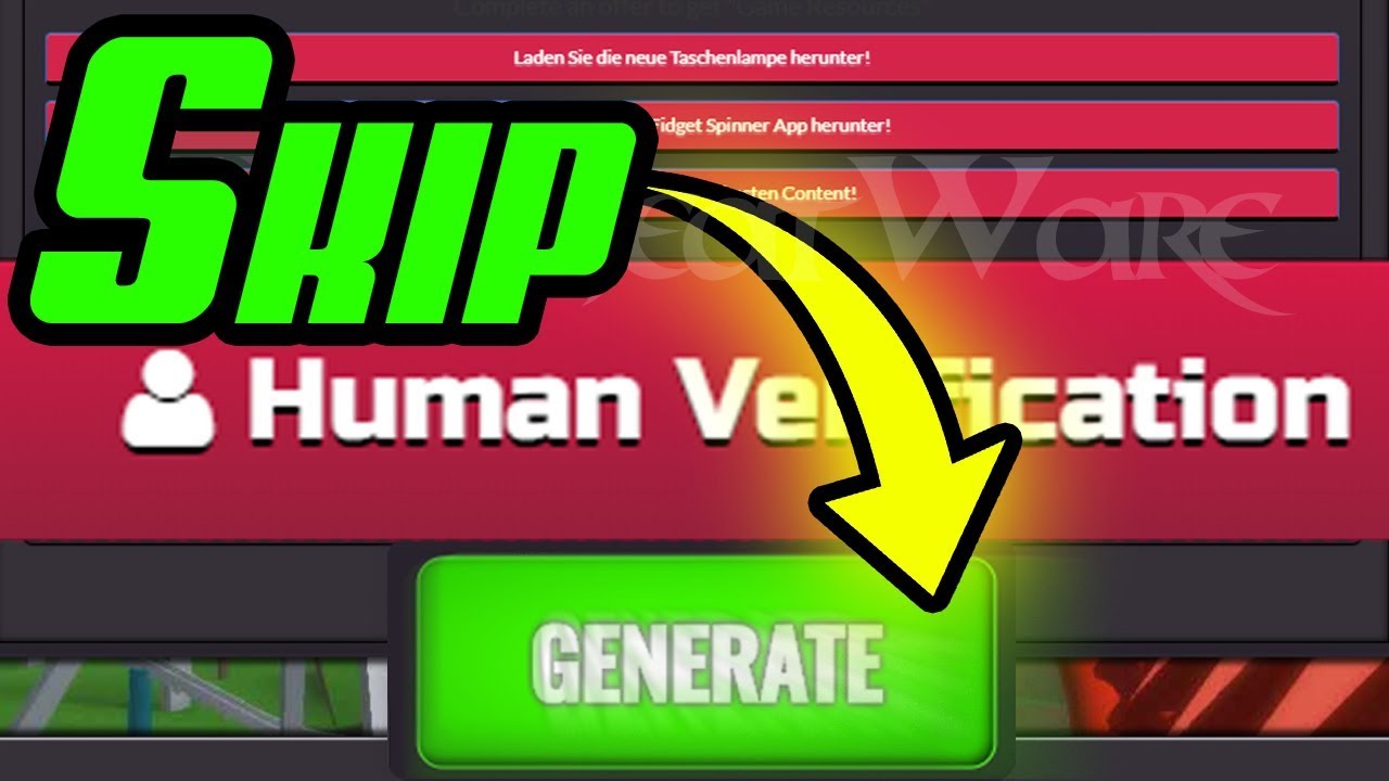 how to skip human verification for generators